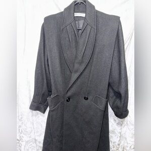 Vintage Donnybrook Long Wool Coat- Union Made in USA-Black-Classic Oversized Fit